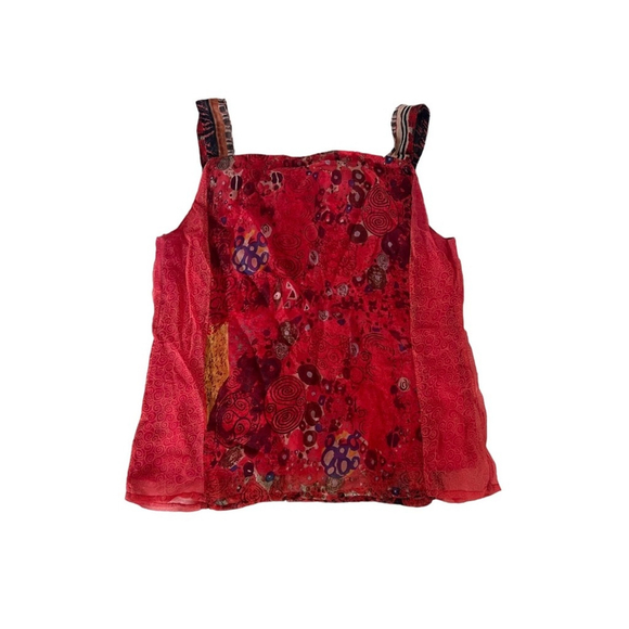 Vintage Sheer Patterned Layered Tank Top Size M - Picture 4 of 6